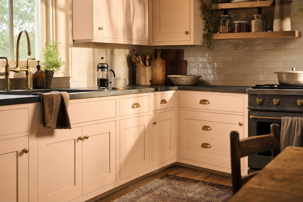 Tropical by Benjamin Moore on cabinets