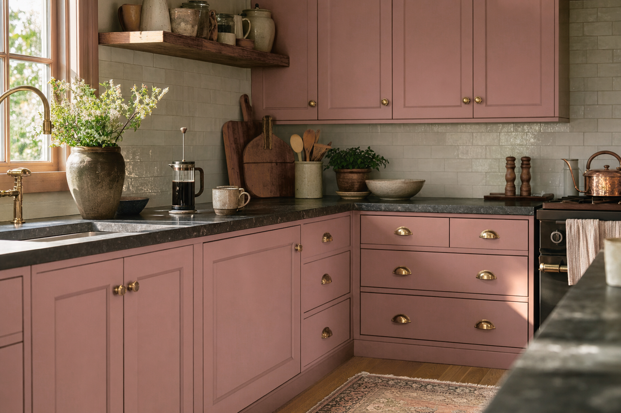 Brown by Benjamin Moore on cabinets
