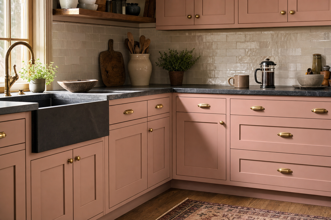 Rose by Benjamin Moore on cabinets