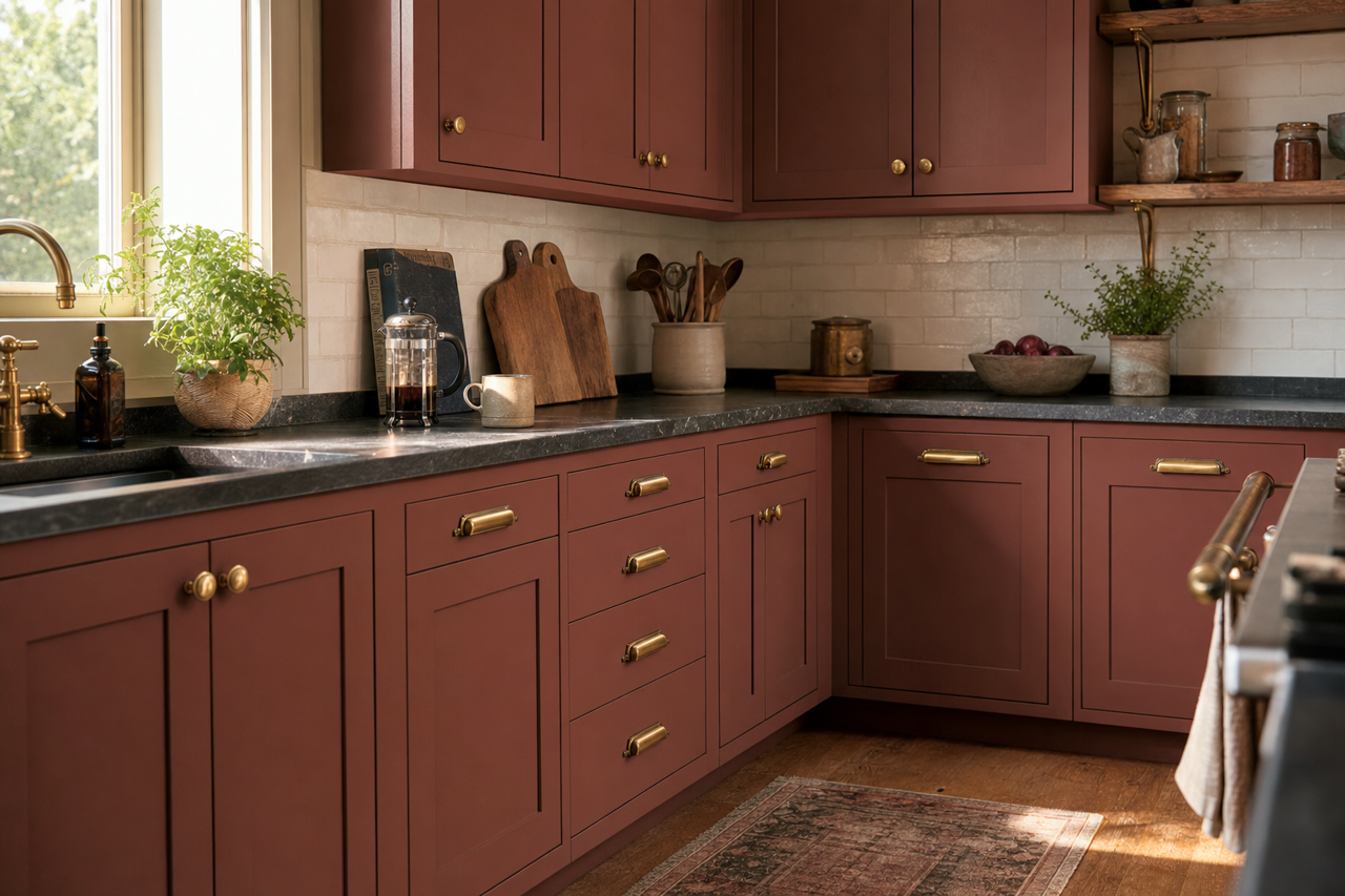 Beaver by Benjamin Moore on cabinets