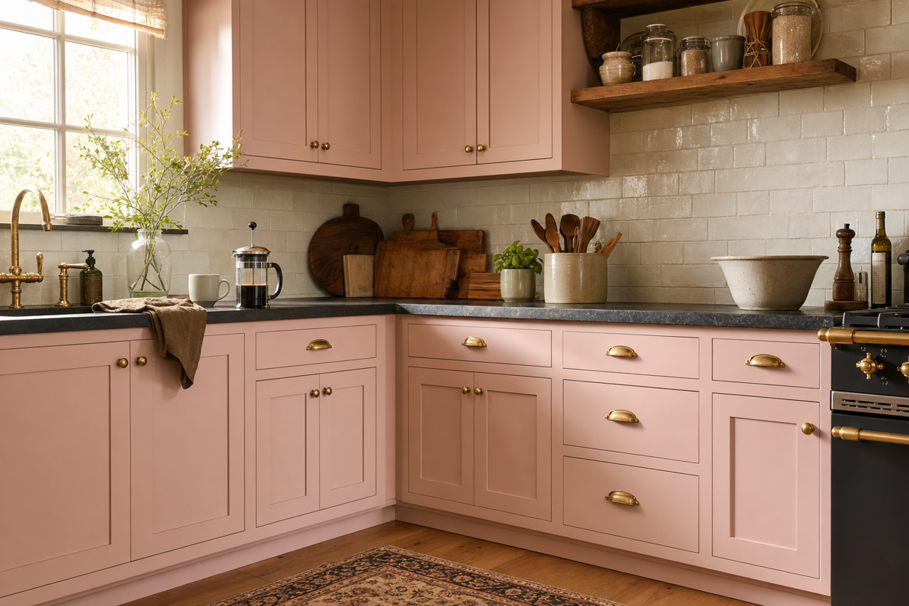 Rose by Benjamin Moore on cabinets