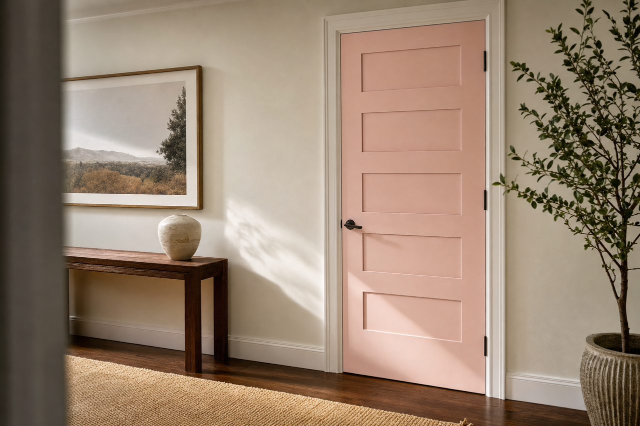 Rose by Benjamin Moore on interior-doors