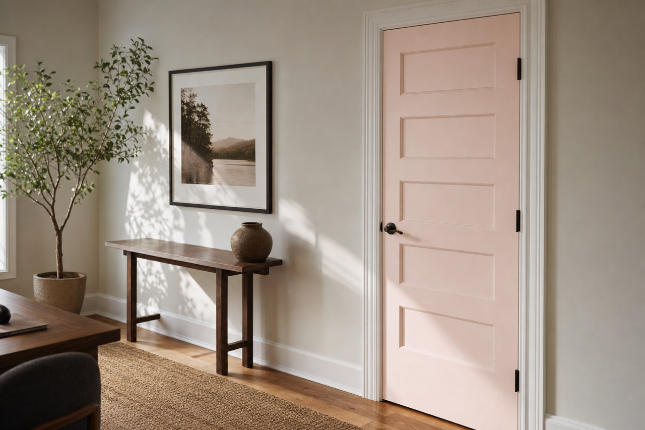 Strawberry by Benjamin Moore on interior-doors