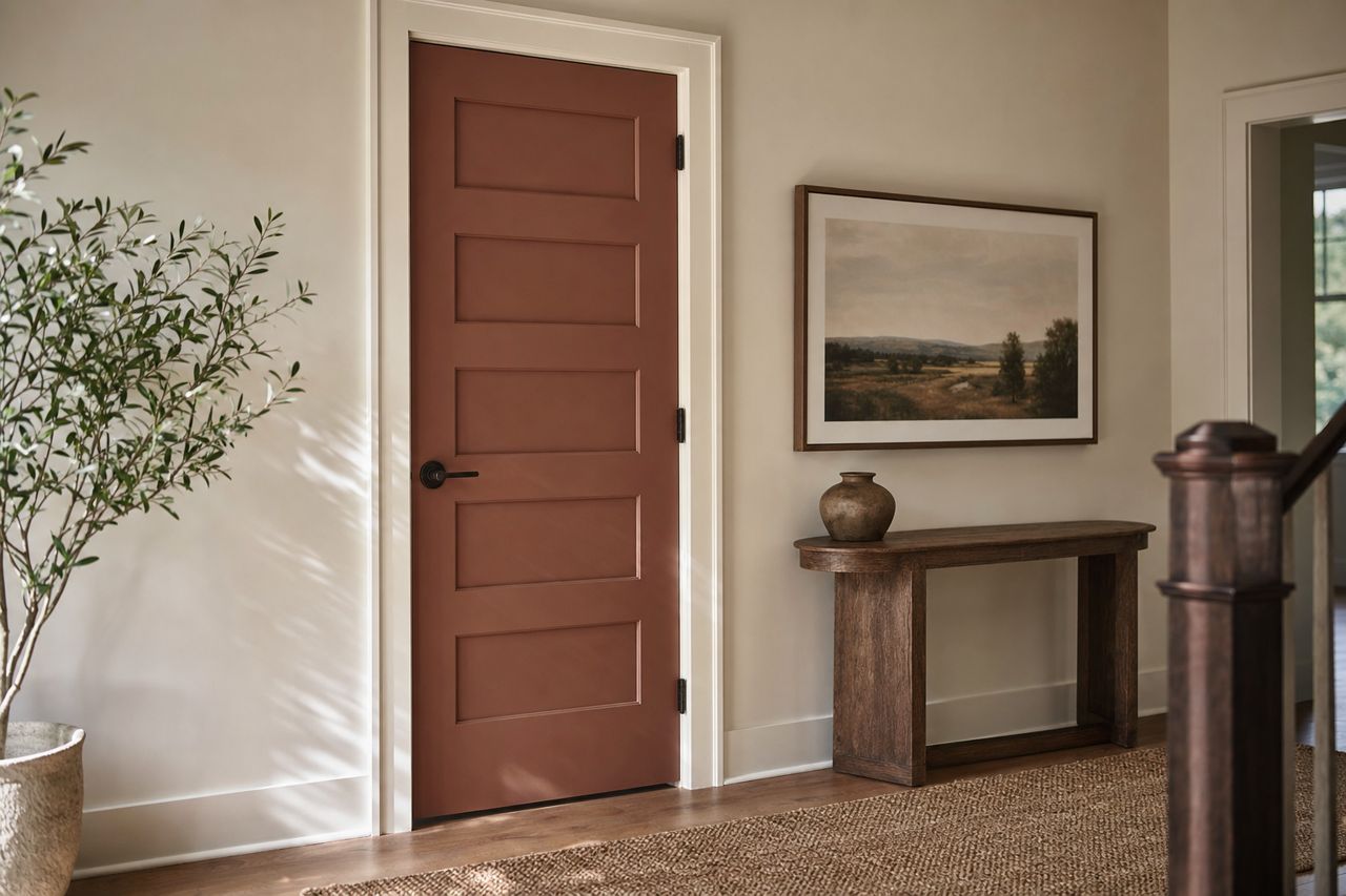 Rabbit by Benjamin Moore on interior-doors