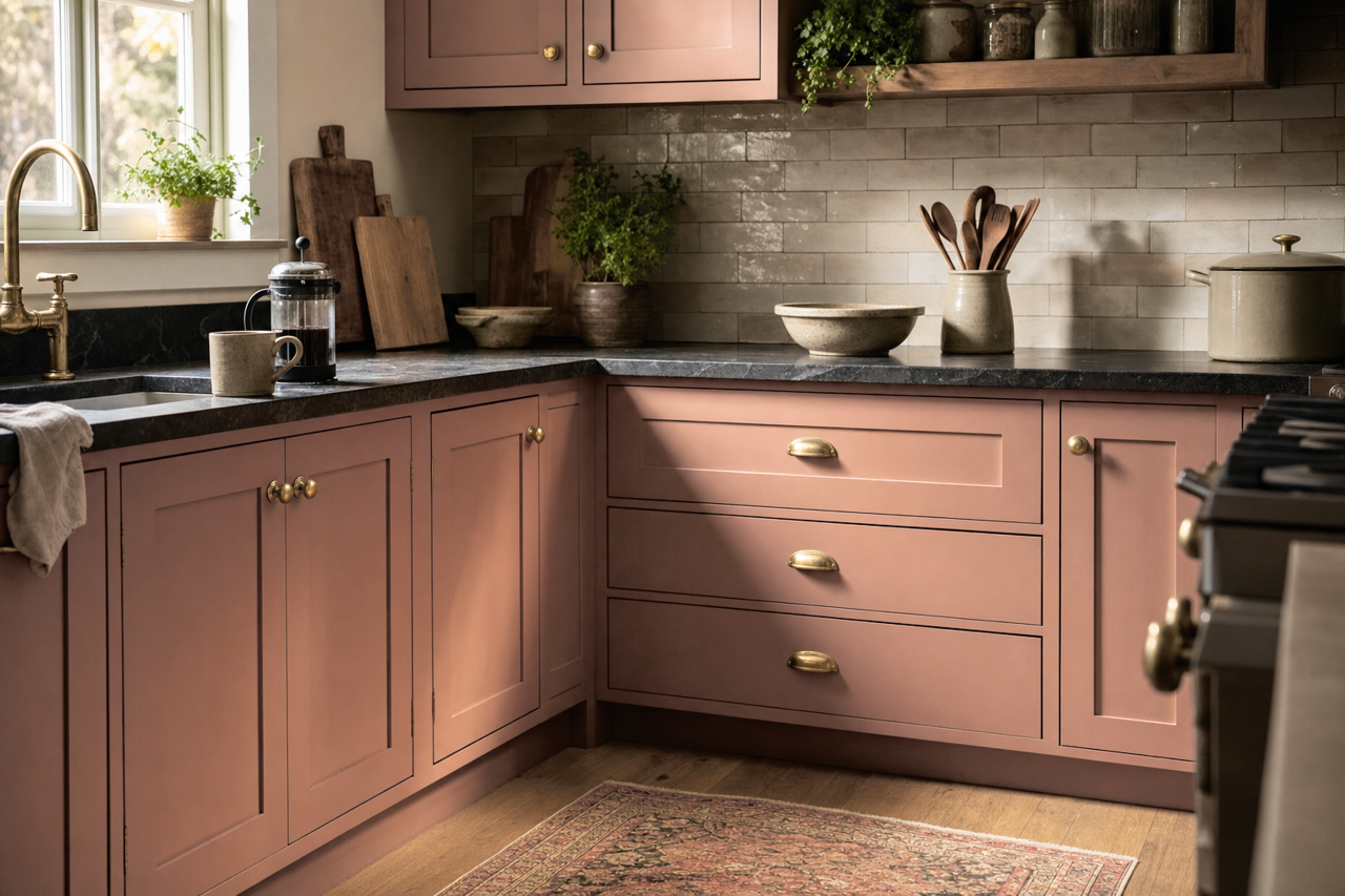 Dusty by Benjamin Moore on cabinets