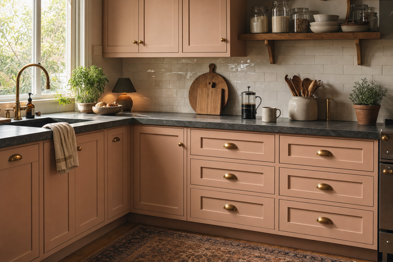 Sand by Benjamin Moore on cabinets