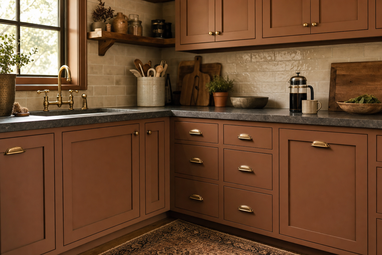 Chocolate by Benjamin Moore on cabinets