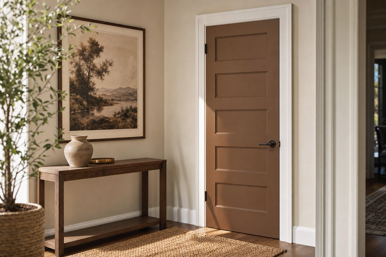 Chocolate by Benjamin Moore on interior-doors