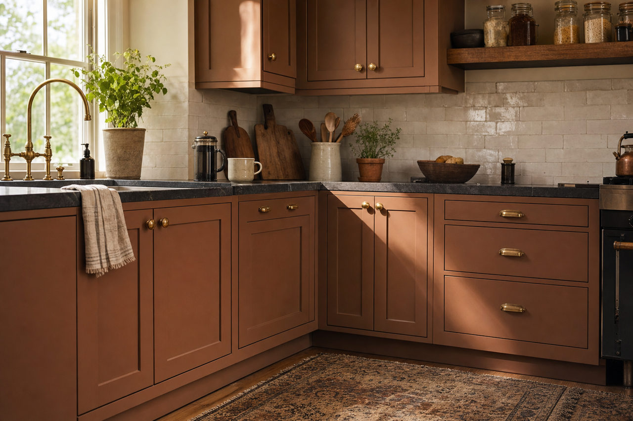 Mocha by Benjamin Moore on cabinets