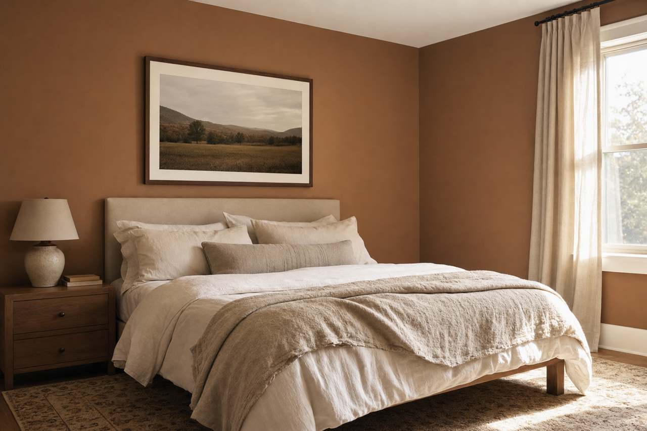 Mocha by Benjamin Moore on interiors