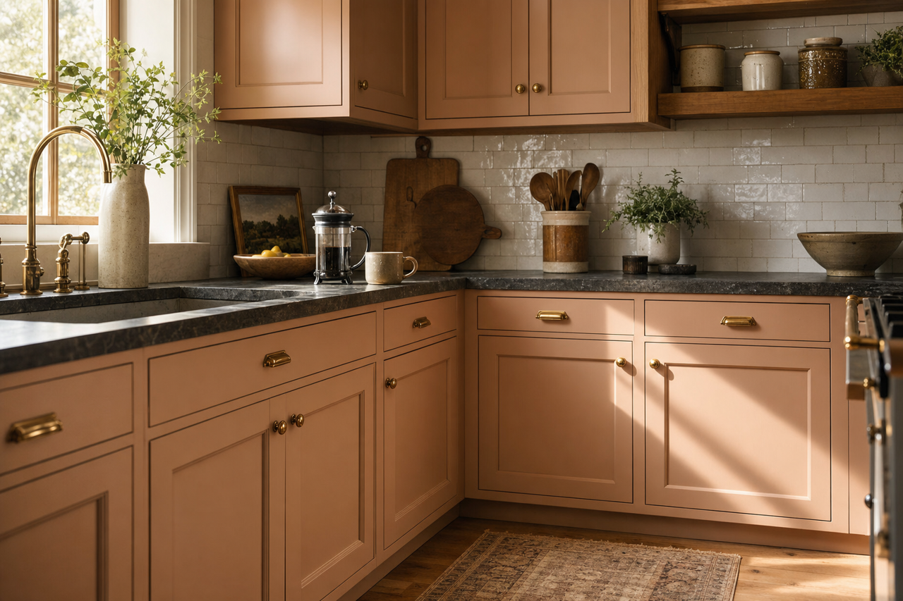 Sandlot by Benjamin Moore on cabinets