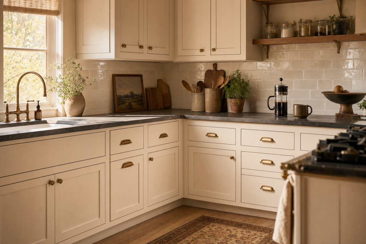 Cloudy by Benjamin Moore on cabinets