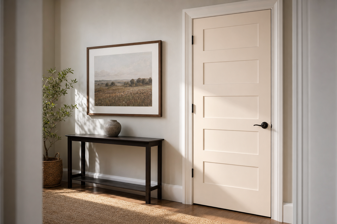 Cloudy by Benjamin Moore on interior-doors