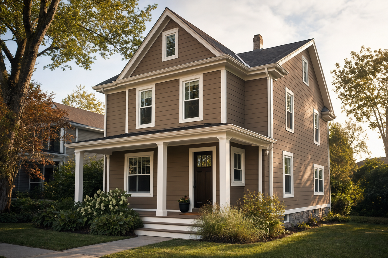Brown by Benjamin Moore on exterior