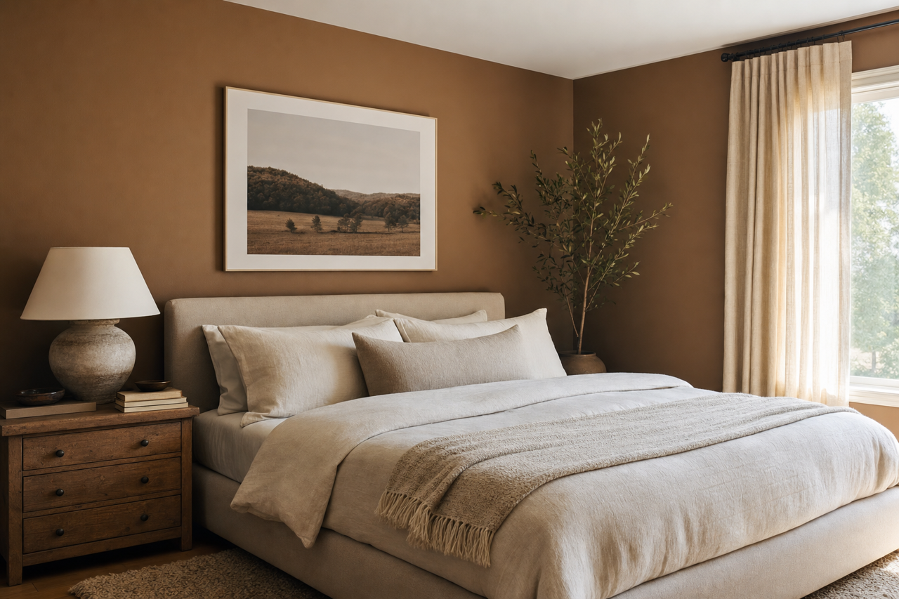 Brown by Benjamin Moore on interiors