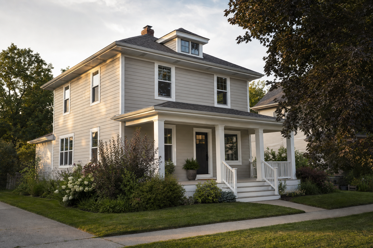 Silver by Benjamin Moore on exterior
