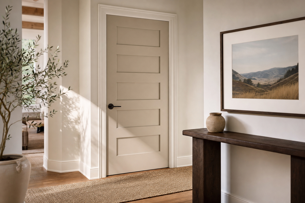 Silver by Benjamin Moore on interior-doors