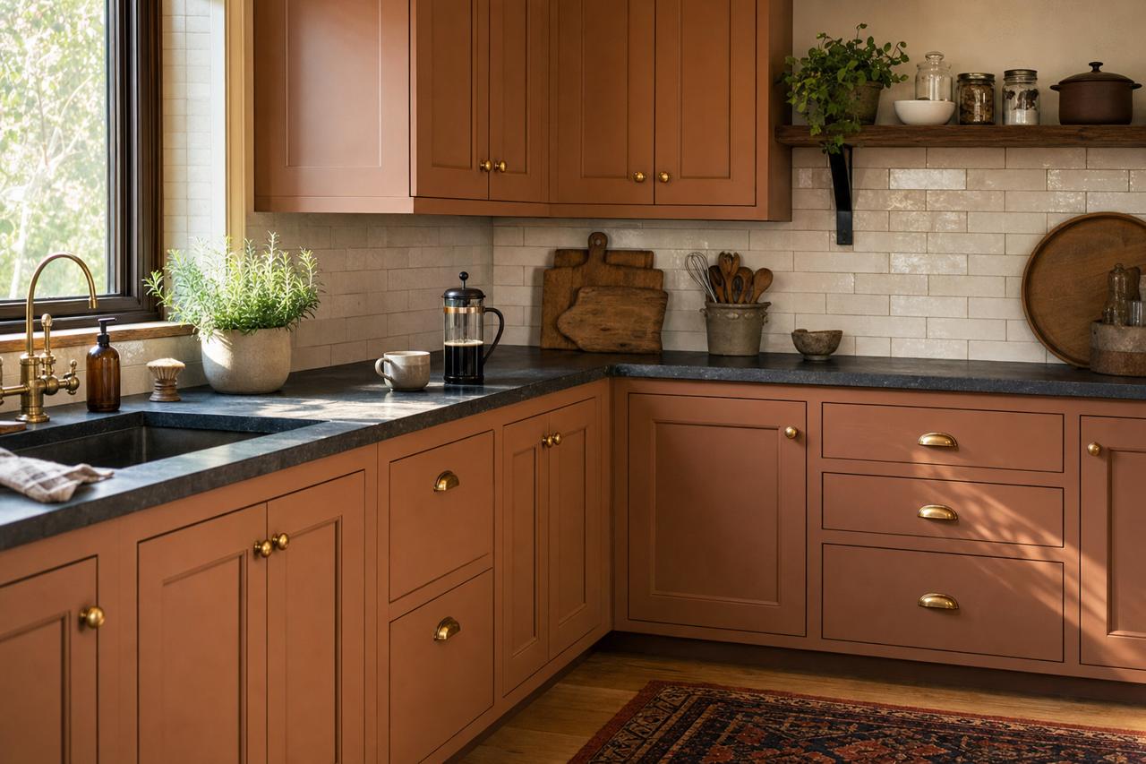 Hearthstone by Benjamin Moore on cabinets