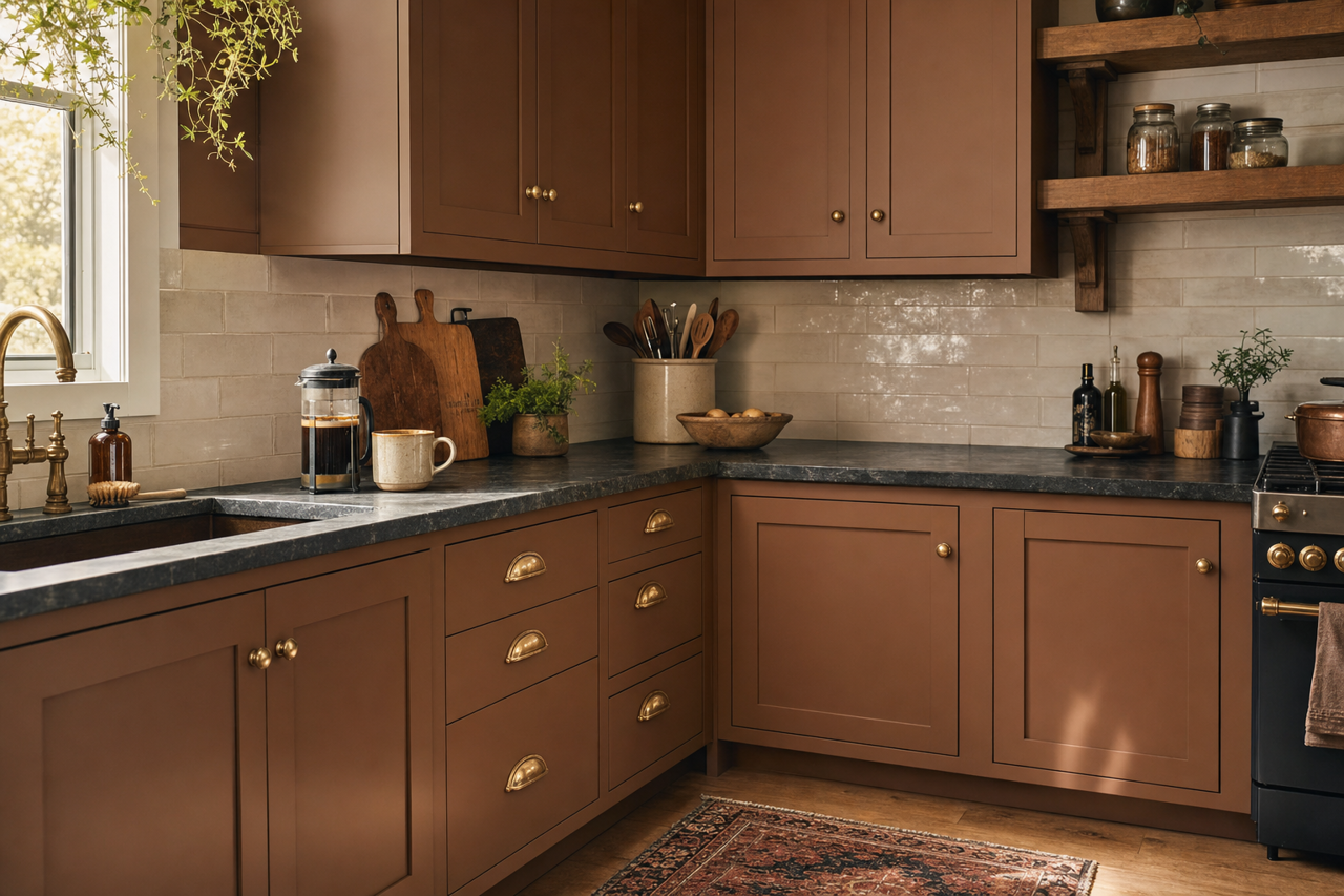 Wood by Benjamin Moore on cabinets