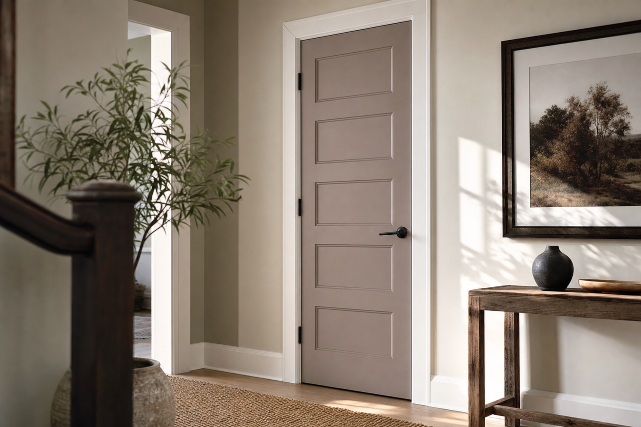 Smoked by Benjamin Moore on interior-doors