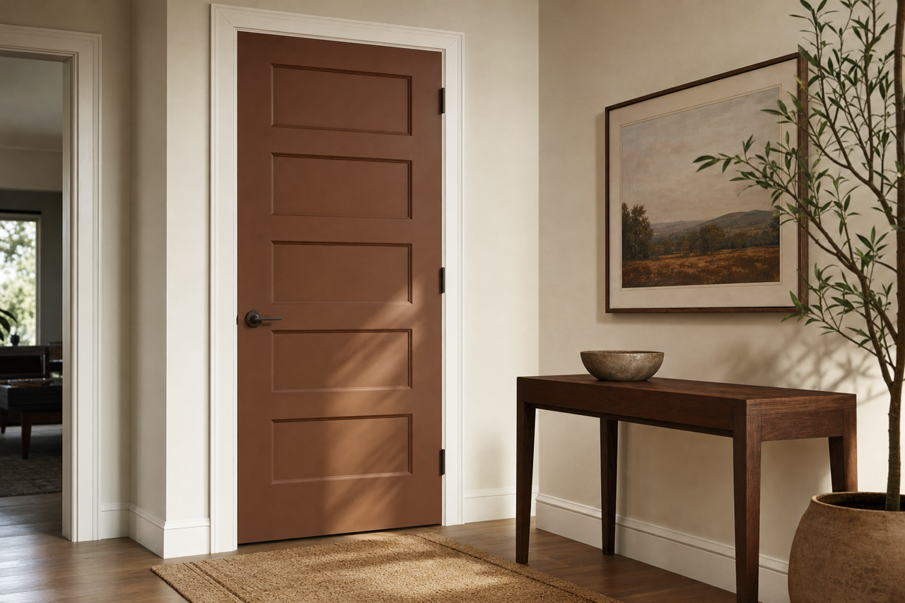 Brown by Benjamin Moore on interior-doors