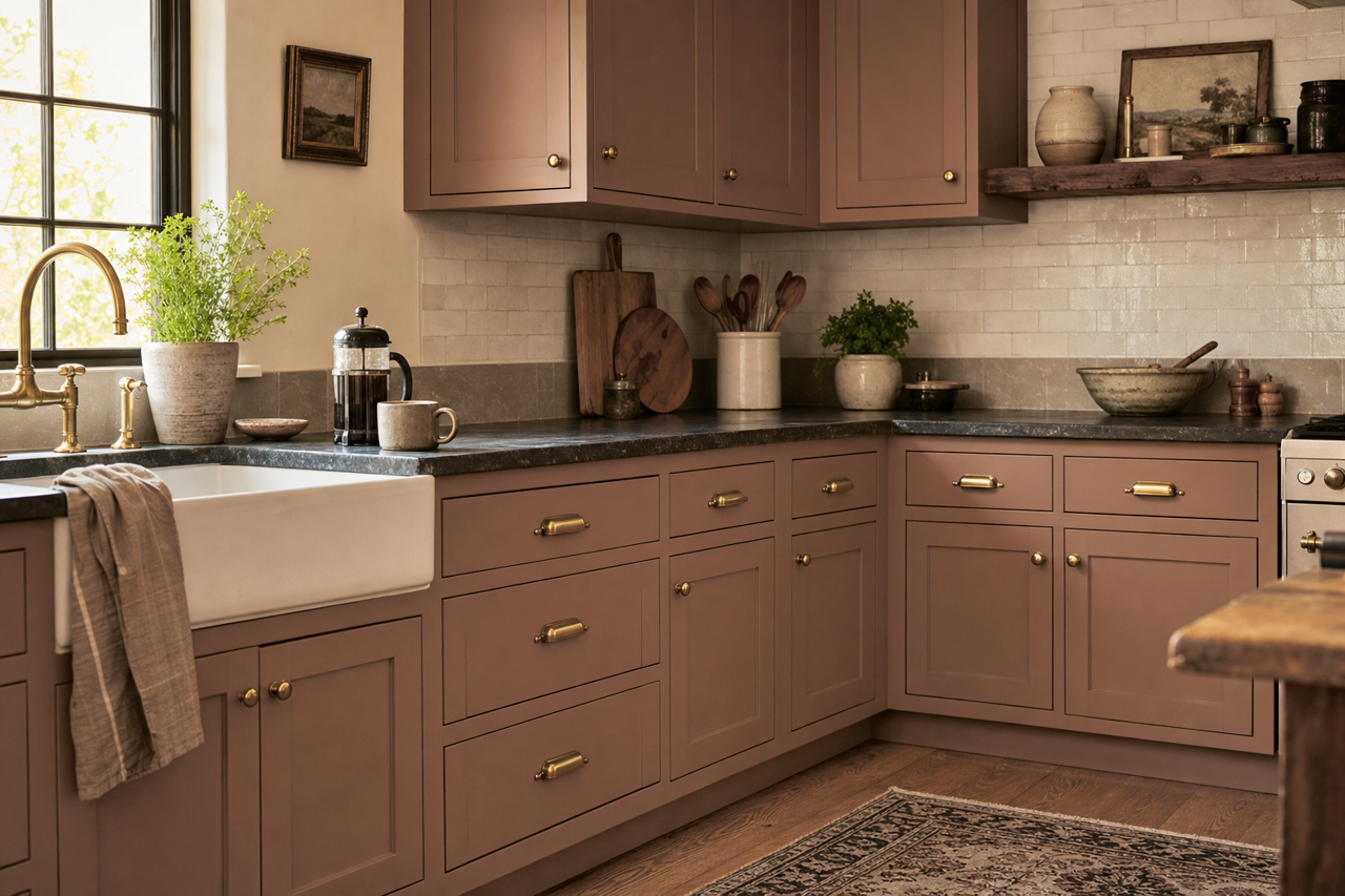 Saddle by Benjamin Moore on cabinets