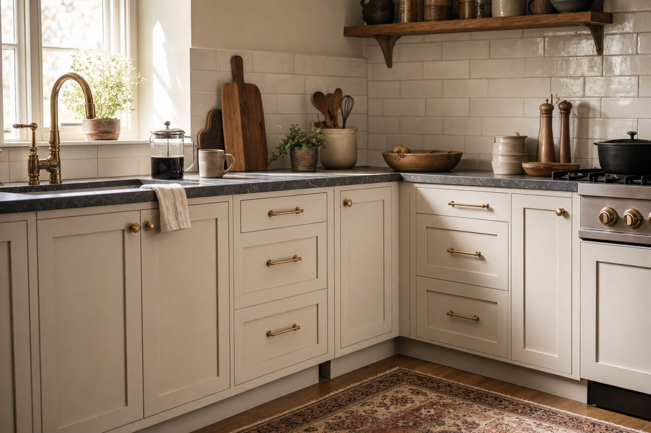 Barren by Benjamin Moore on cabinets