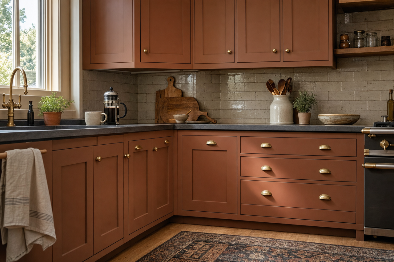 Mink by Benjamin Moore on cabinets