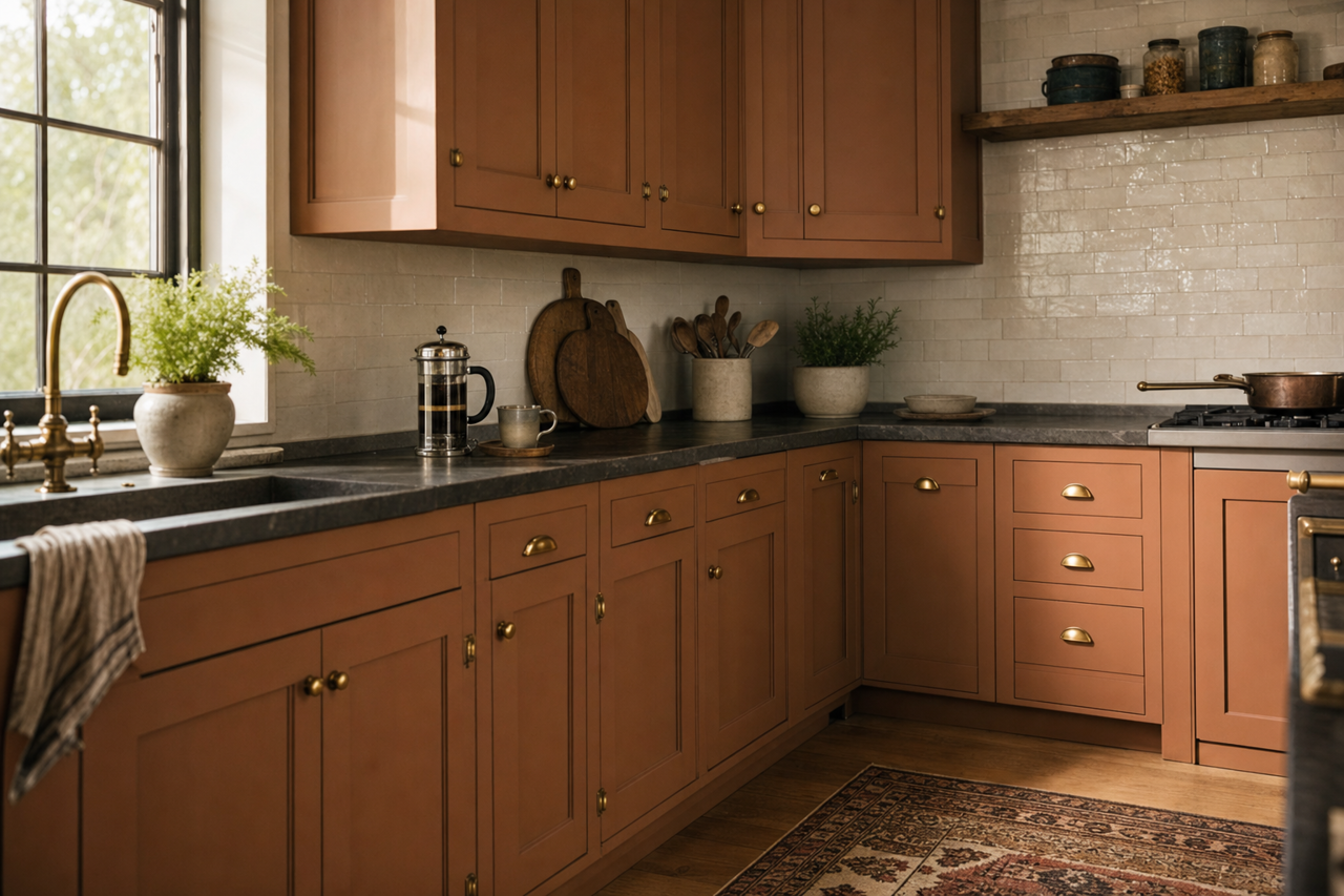 Brown by Benjamin Moore on cabinets