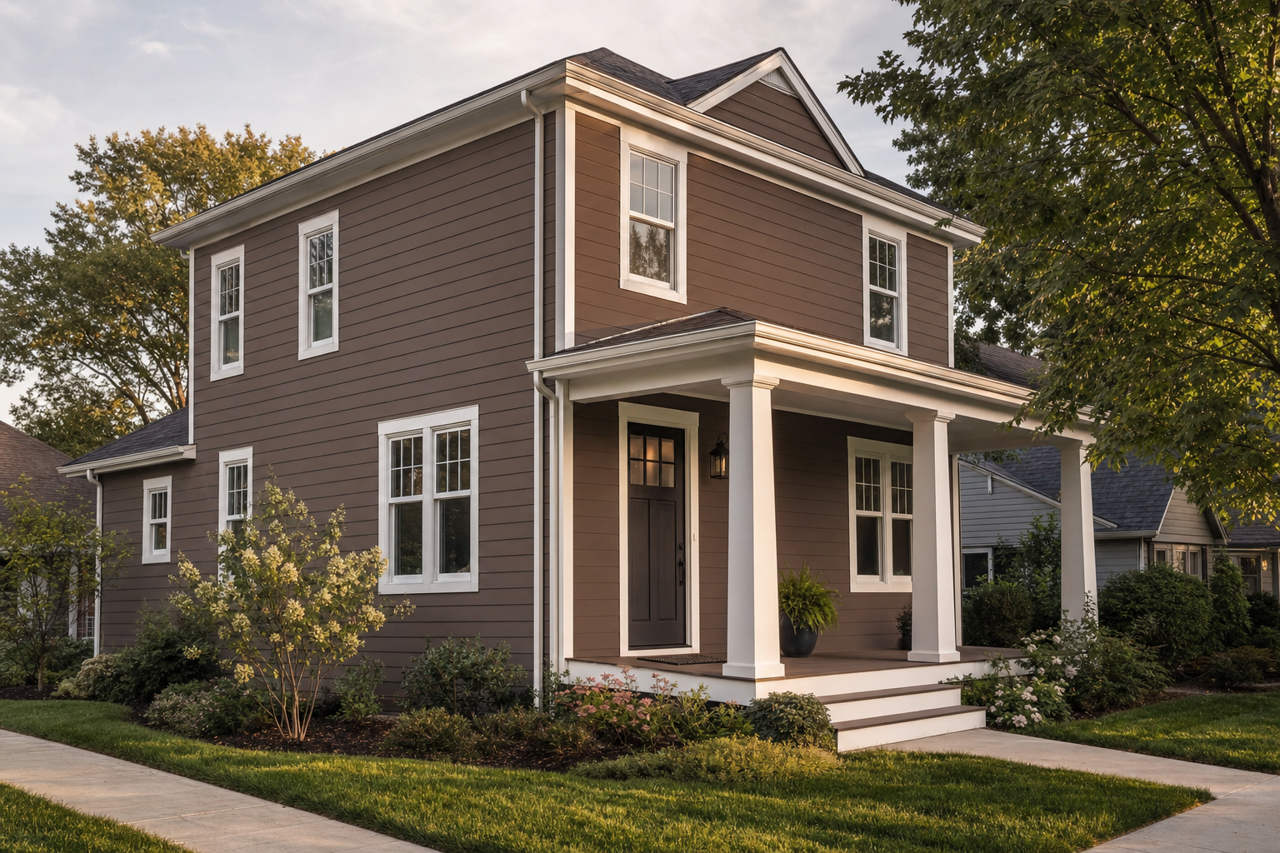 Brown by Benjamin Moore on exterior