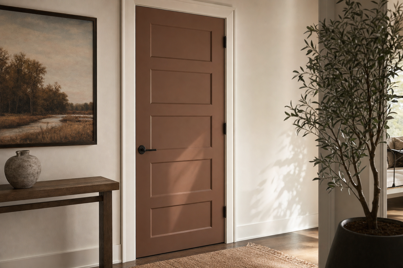Brown by Benjamin Moore on interior-doors
