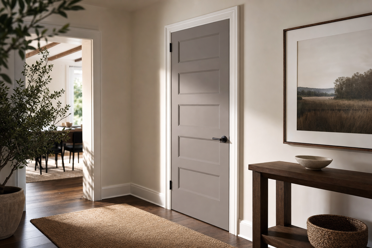 Stone by Benjamin Moore on interior-doors