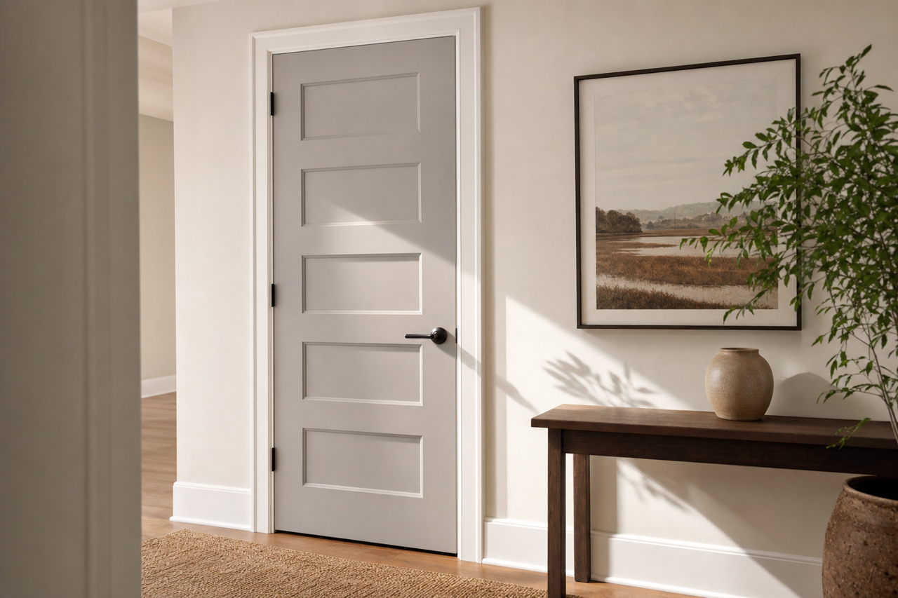 Stormy by Benjamin Moore on interior-doors