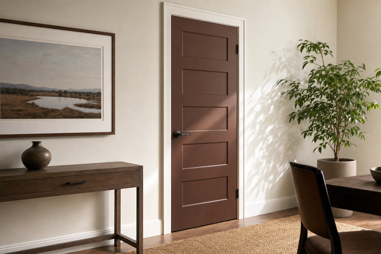 Chocolate by Benjamin Moore on interior-doors