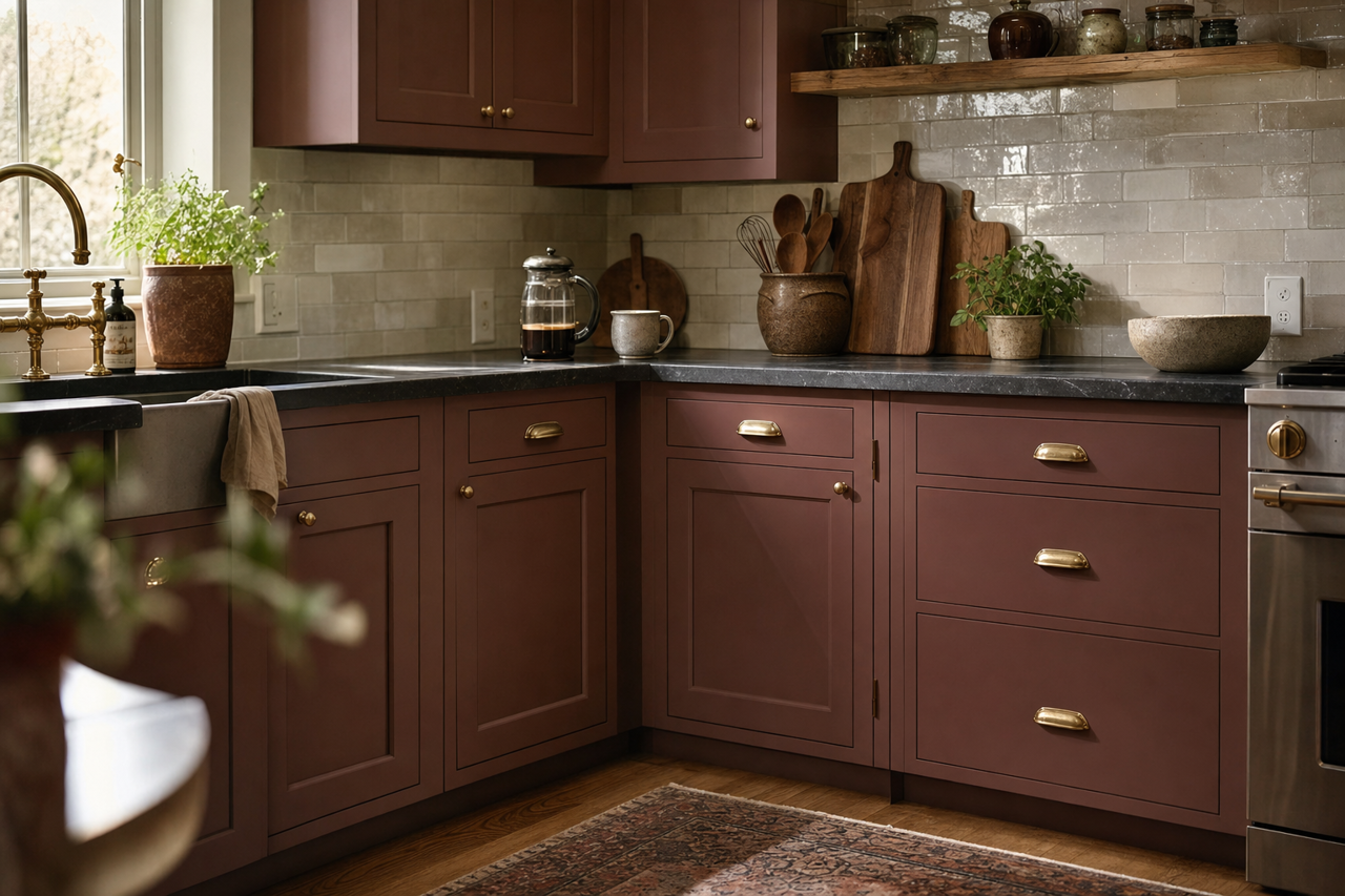 Bison by Benjamin Moore on cabinets