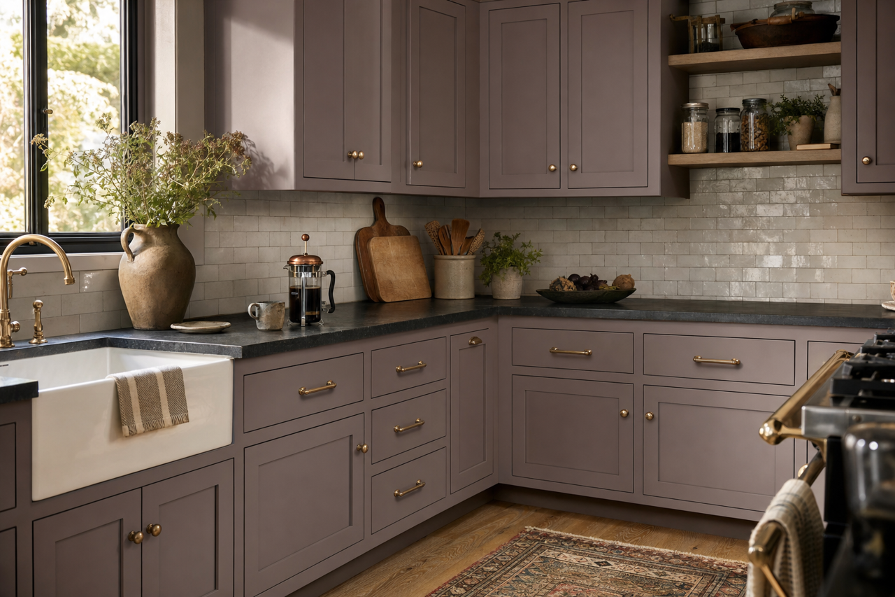 Cinnamon by Benjamin Moore on cabinets