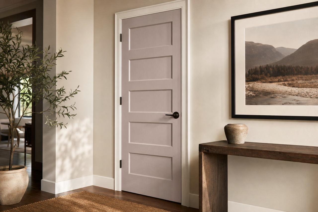 Mauve by Benjamin Moore on interior-doors