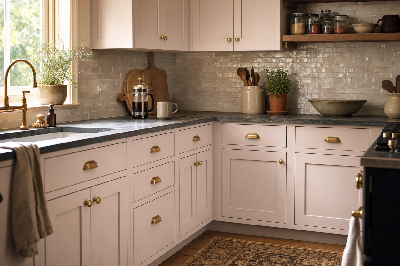 Porcelain by Benjamin Moore on cabinets