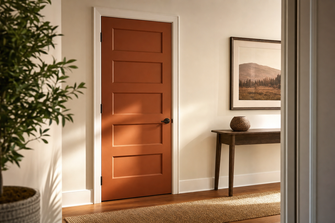 Bittersweet by Benjamin Moore on interior-doors