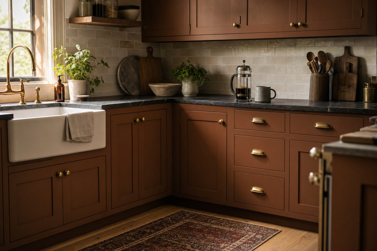 Appalachian by Benjamin Moore on cabinets