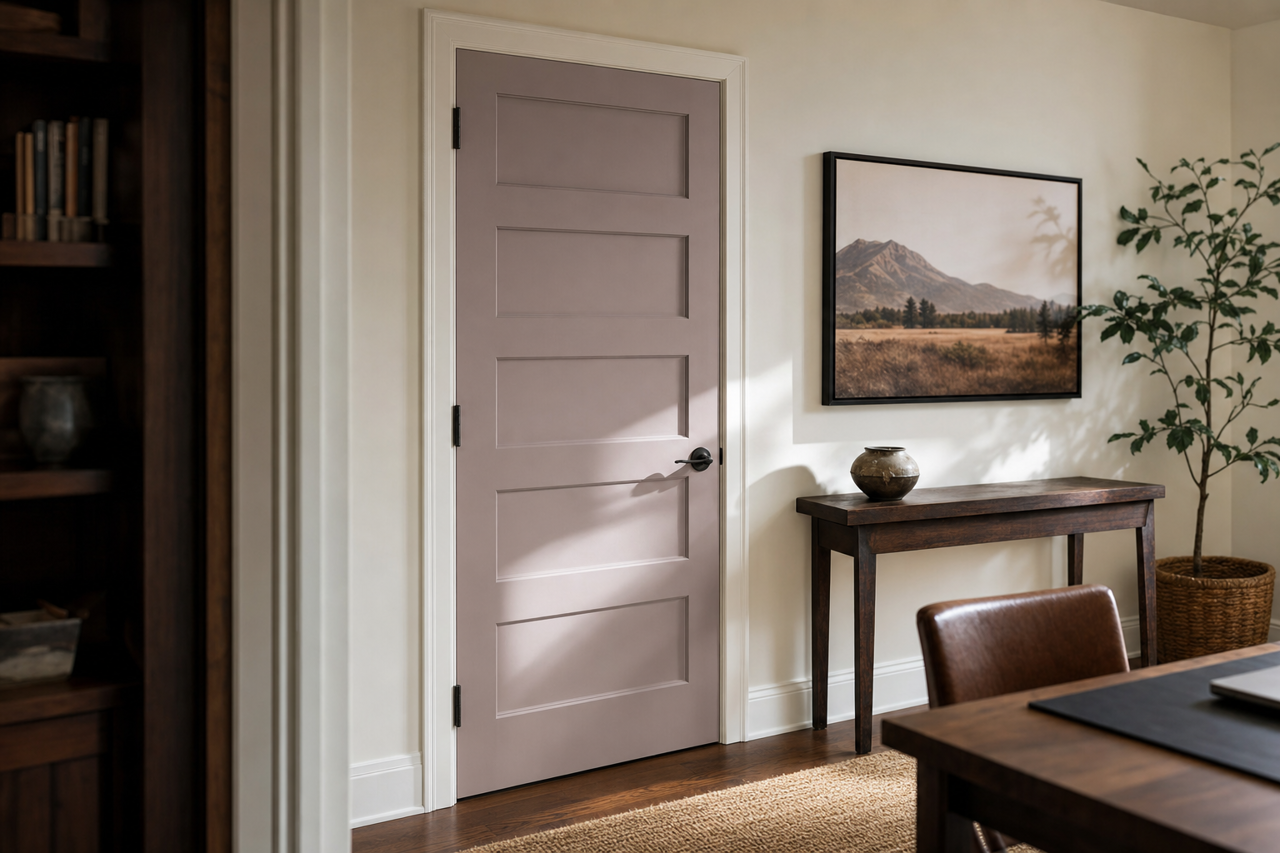 Mauve by Benjamin Moore on interior-doors