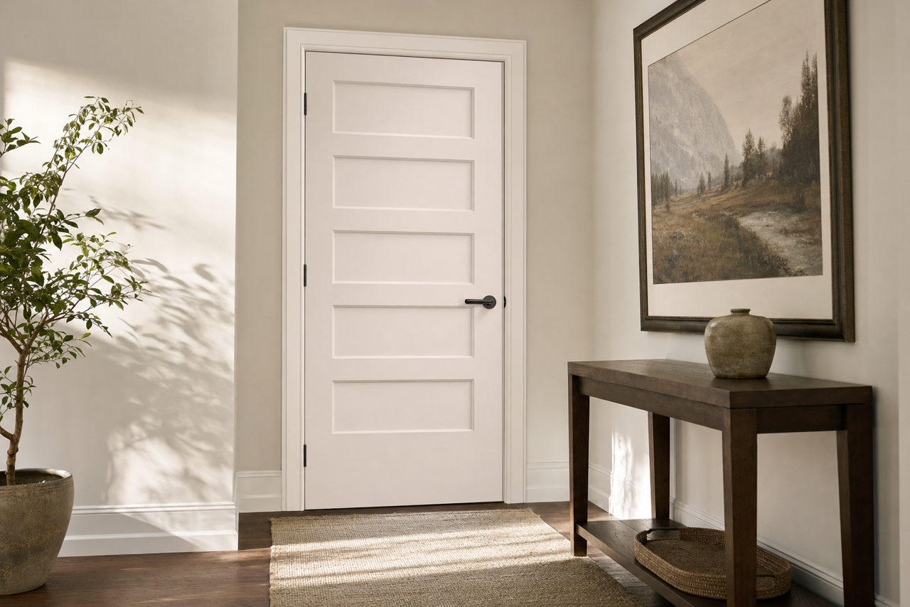 Oyster by Benjamin Moore on interior-doors