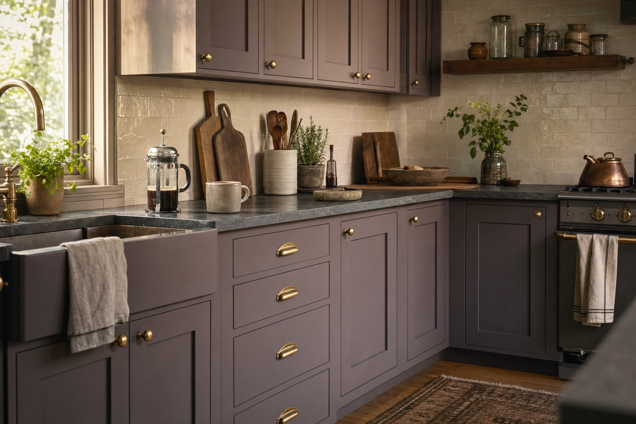 Cabernet by Benjamin Moore on cabinets