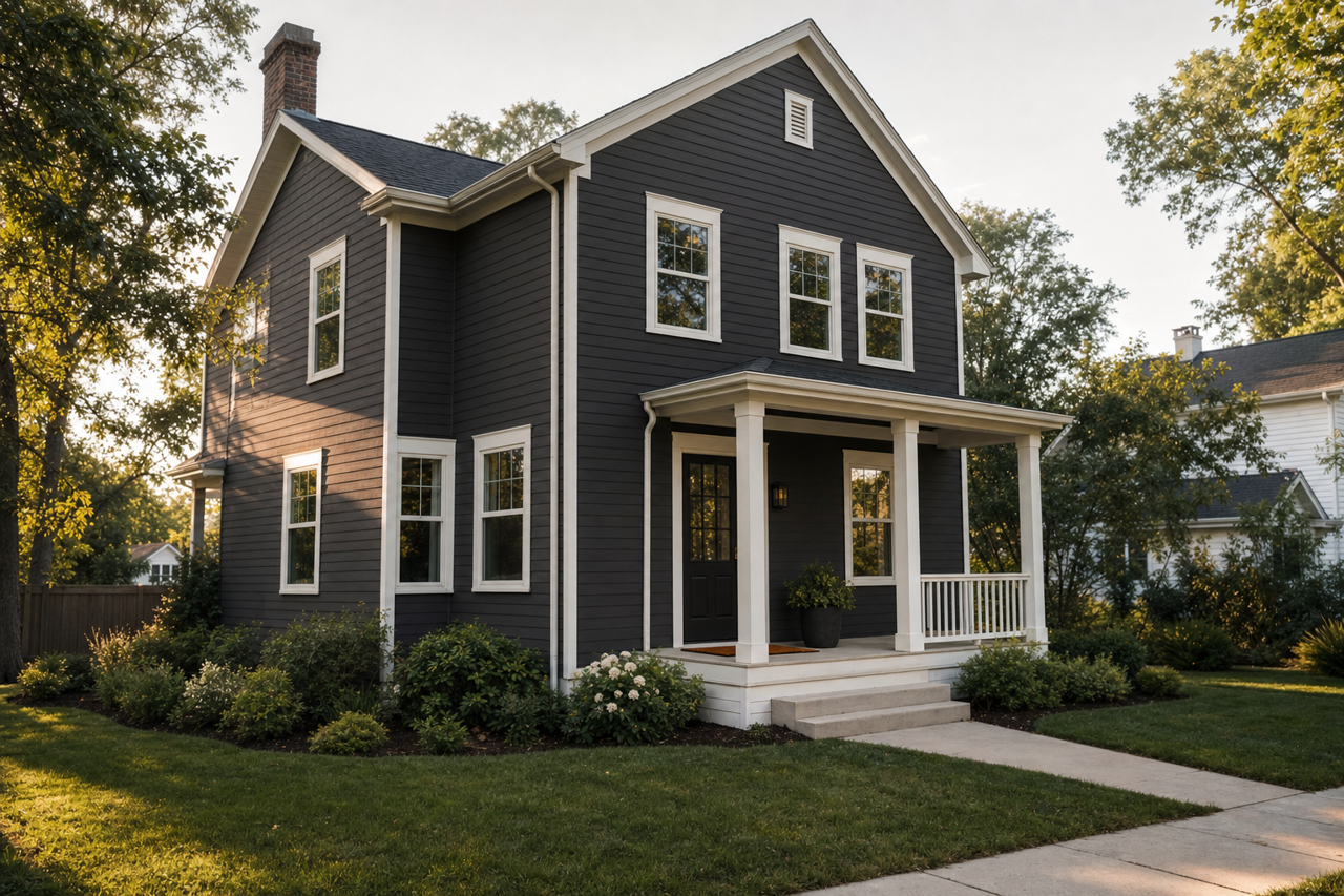Carbon by Benjamin Moore on exterior