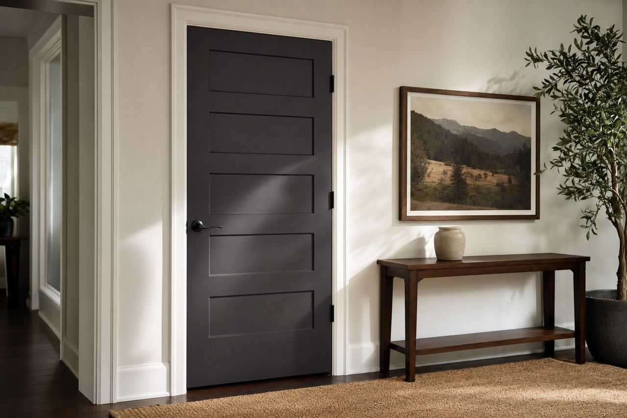 Carbon by Benjamin Moore on interior-doors