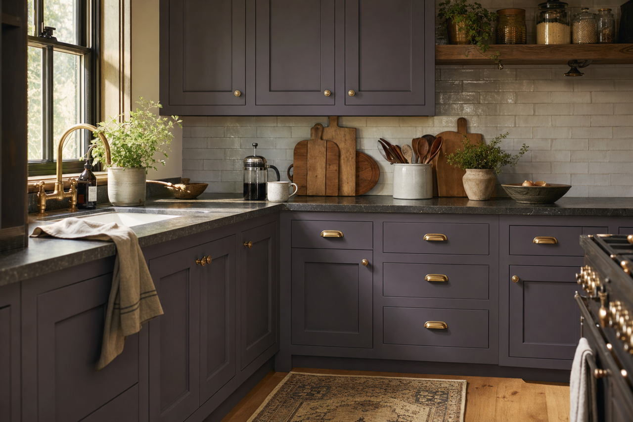 Shadow by Benjamin Moore on cabinets