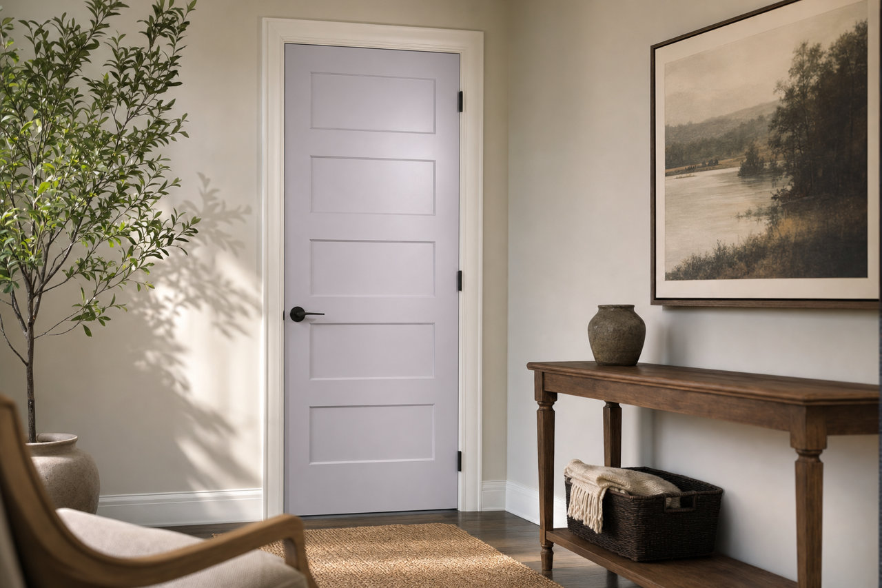 Winter by Benjamin Moore on interior-doors