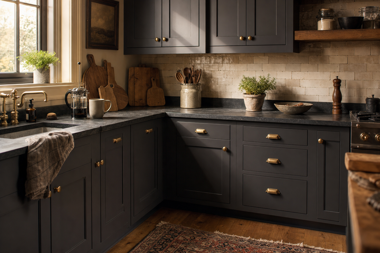 Toucan by Benjamin Moore on cabinets