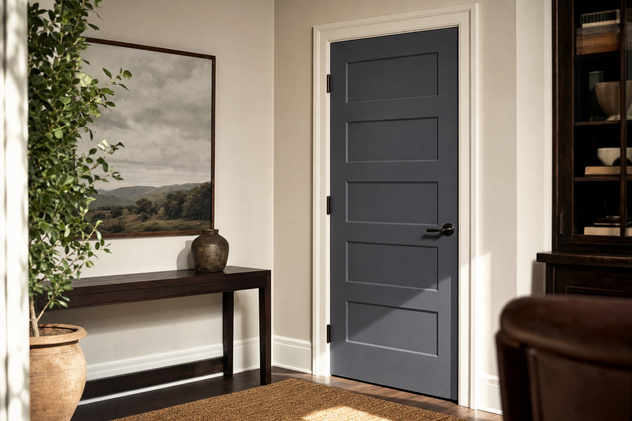 Ebony by Benjamin Moore on interior-doors