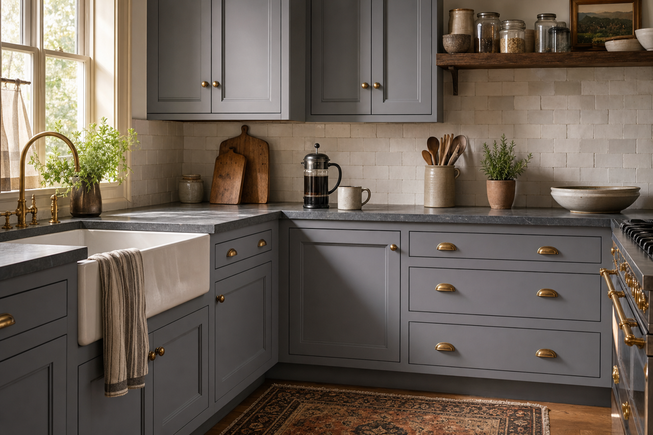Sea by Benjamin Moore on cabinets